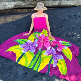 New rayon sarongs pareo handpainted originally made in bali by balinese artisans